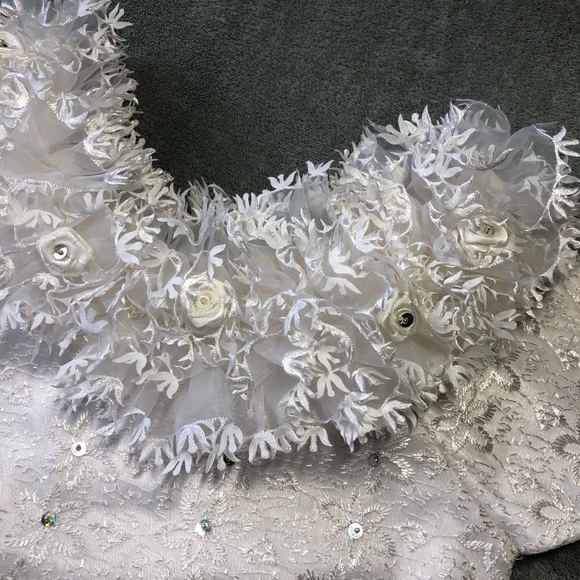 Kids Formal Party Wear Dress White Glitter 2-4T - Picture 3 of 9